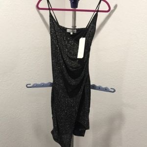 Almost Famous Black Glitter Midi Dress